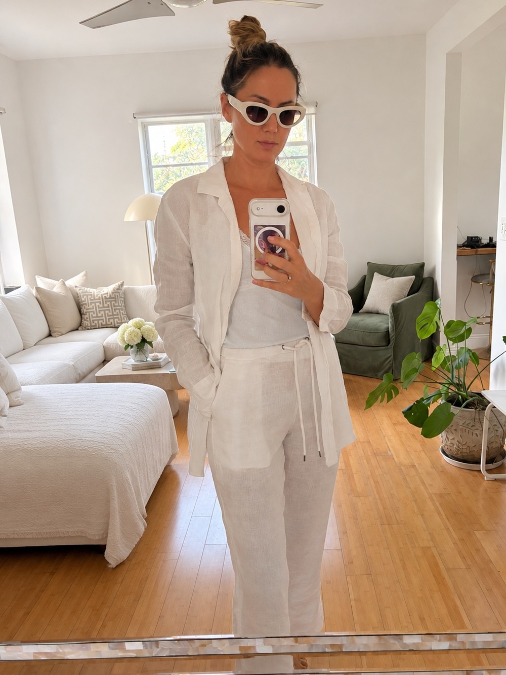 White James Perse Linen Oversized Shirt